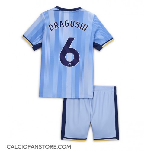 Maglia Calcio Tottenham Hotspur Radu Dragusin #6 Seconda Divisa Bambino 2024-25 Manica Corta (+ pantaloncini)